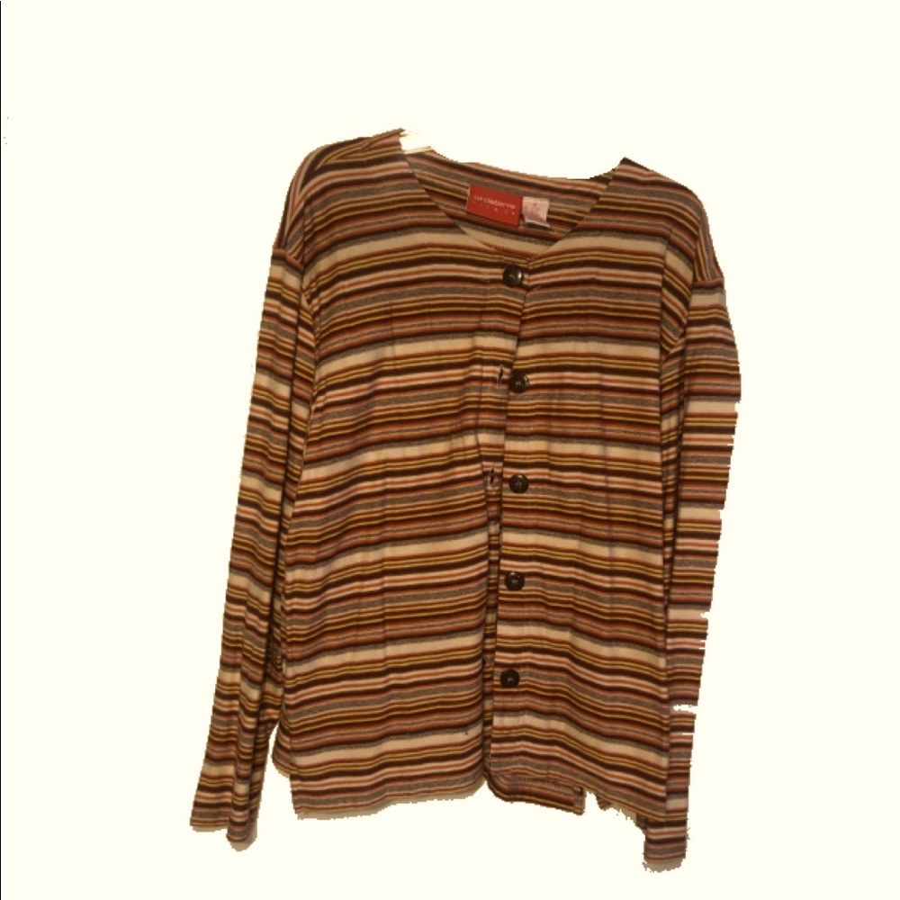 Striped cardigan sweater